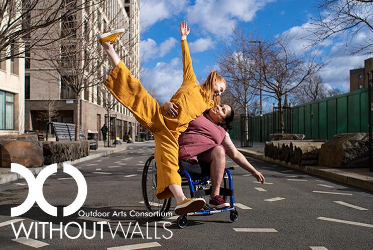 Dancers with wheelchair - Without Walls logo