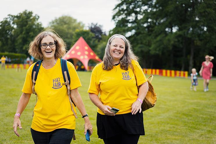 Volunteers looking happy