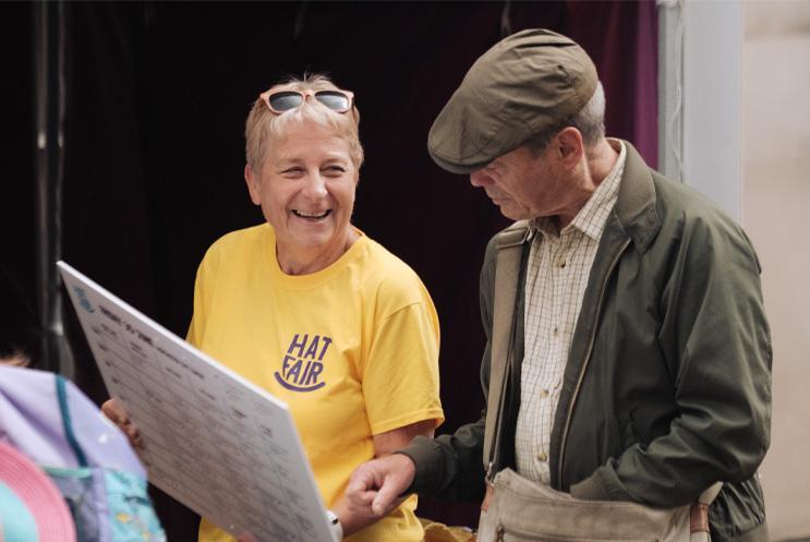 Volunteer helping at the festival